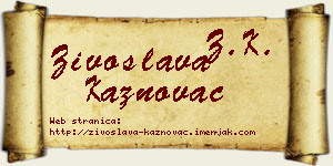 Živoslava Kaznovac vizit kartica